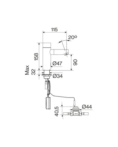 Mélangeur lavabo électronique Techno 465 - Cifial