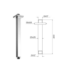 Tête de douche carré 250/300mm - Cifial