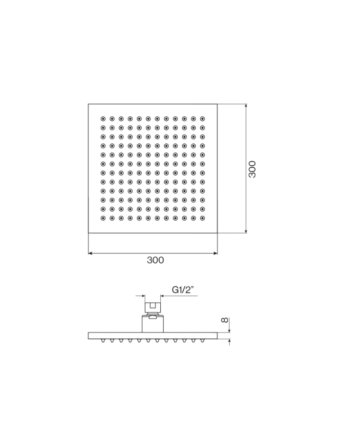 Tête de douche carré 250/300mm - Cifial