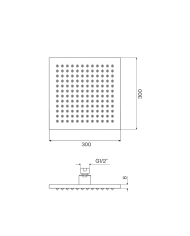 Tête de douche carré 250/300mm - Cifial