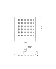 Tête de douche carré 250/300mm - Cifial