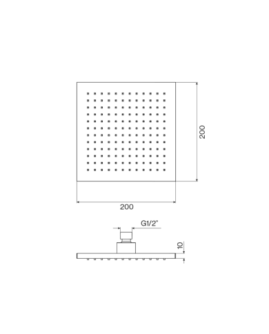 Tête de douche carré 200mm - Cifial