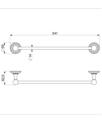porte serviette cifial | Porte serviette rétro 540mm