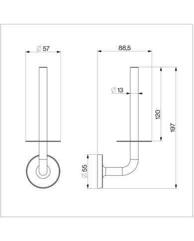 porte papier toilette cifial | TH400 vertical 2 finitions