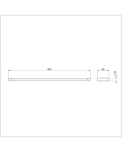 porte serviette cifial | 460mm Straight Chrome & Noir