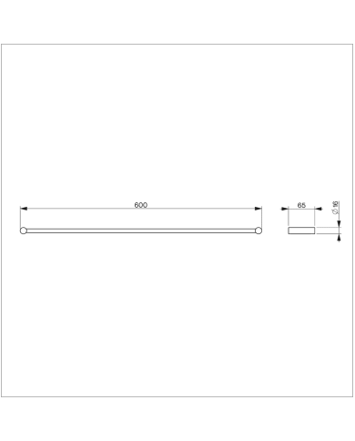 porte serviette cifial | 600mm Straight Chrome & Noir Mat