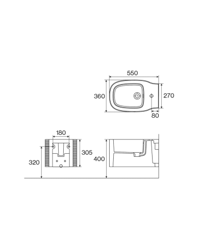 bidet suspendu cifial | Série Layer design rétro