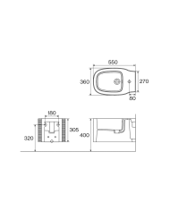 bidet suspendu cifial | Série Layer design rétro