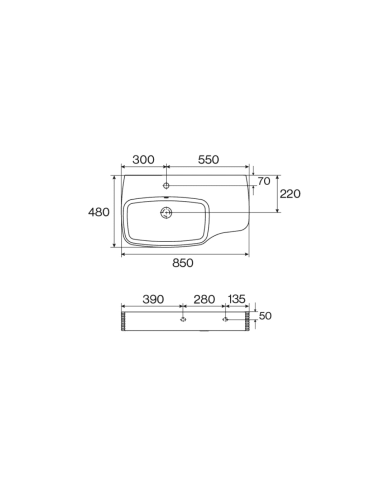 vasque à poser cifial 84 cm | Vasque Layer rétro