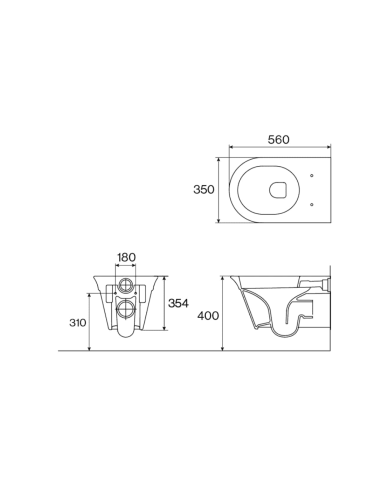 WC suspendu Cifial Edwardian | Murale rétro