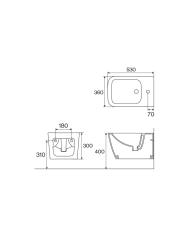 Bidet suspendu cifial | Cifial série R2 rétro