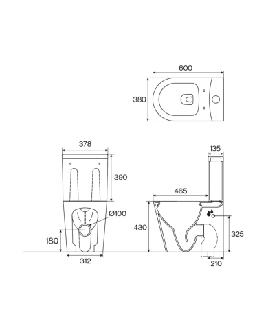 WC à poser arrondi BTW A2 - Cifial