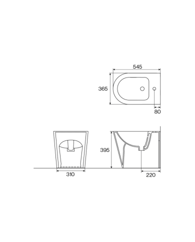 Bidet à poser Cifial | Série A2 rétro arrondi