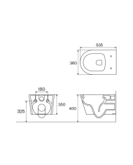 WC suspendu BTW arrondie A2 - Cifial