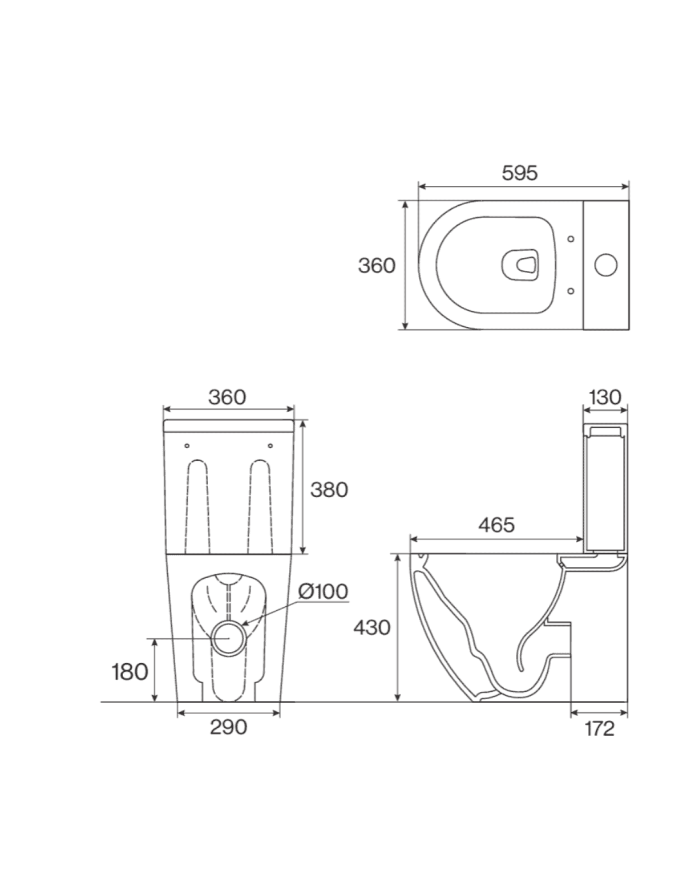 Pack WC BTW (WC + réservoir + couvercle) - Cifial