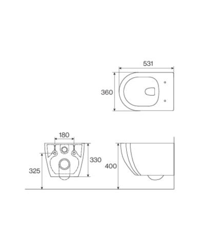 WC suspendu Cifial | Kit complet rétro et élégant