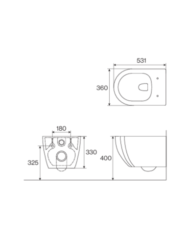 Kit WC suspendu (WC + abattant) - Cifial