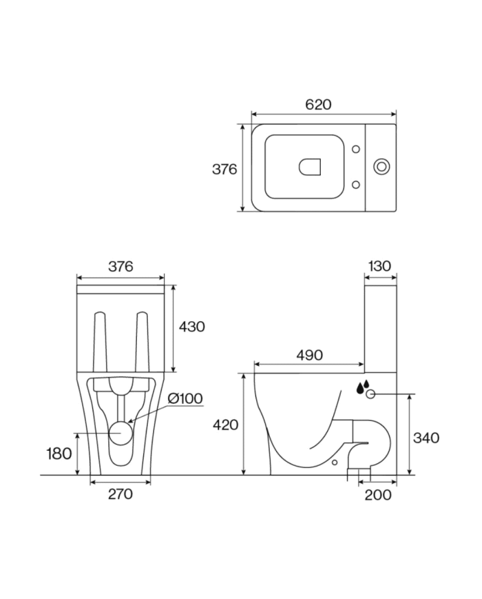 Pack WC BTW (WC + réservoir + couvercle) S - Cifial