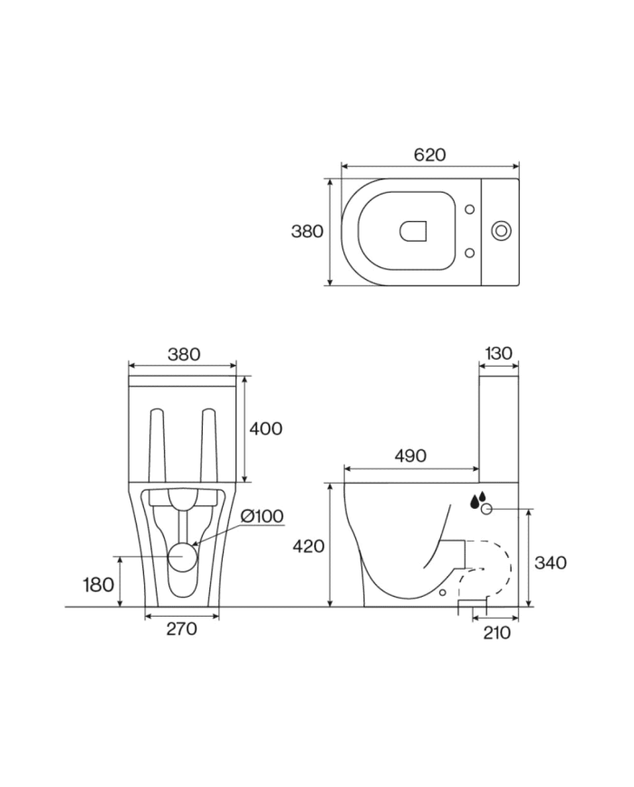 Pack WC BTW (WC + réservoir + couvercle) Style R - Cifial