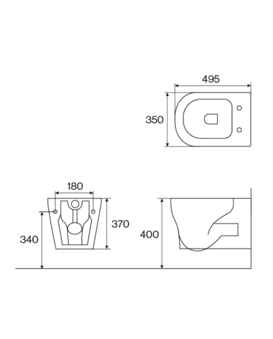 Kit WC suspendu (WC + abattant) Style R - Cifial
