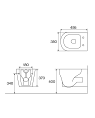 Kit WC suspendu (WC + abattant) Style R - Cifial