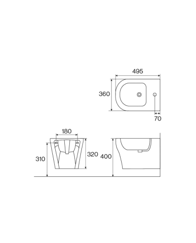 bidet suspendu cifial | Style R rétro blanc brillant