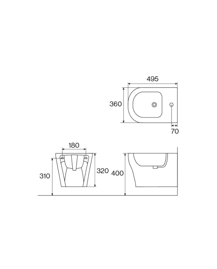 Bidet suspendu Style R - Cifial