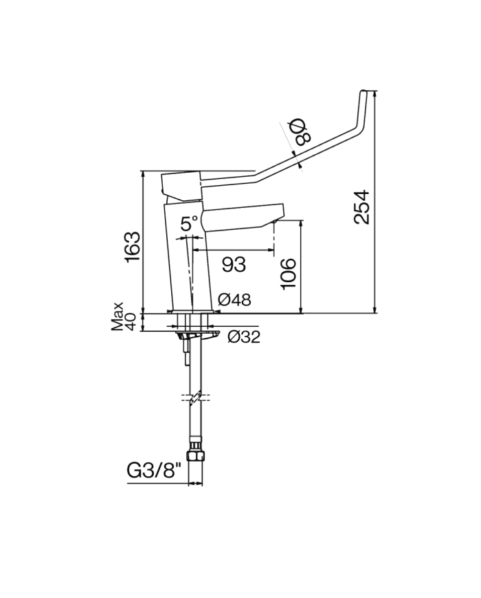 Mitigeur lavabo hospitalier - Cifial
