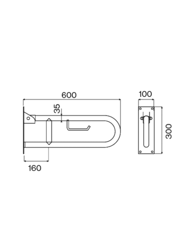 Barre articulée à rouleau 600mm PMR - Cifial
