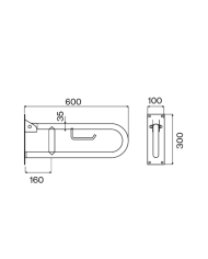 Barre articulée à rouleau 600mm PMR - Cifial