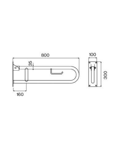 Barre articulée à rouleau 800mm PMR - Cifial