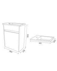 Composition meuble suspendu lave-mains XS - Cifial