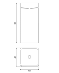 vasque poser cifial tower | vasque carrée 40x90 cm