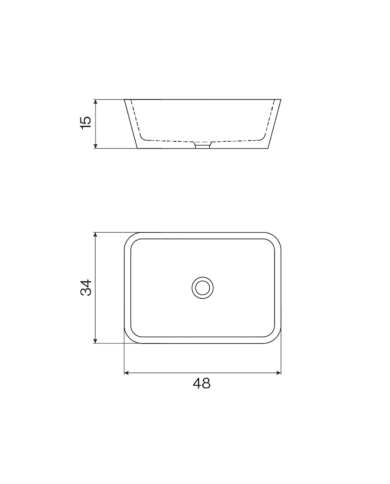 vasque à poser cifial | Acqua 48x34 noir et blanc