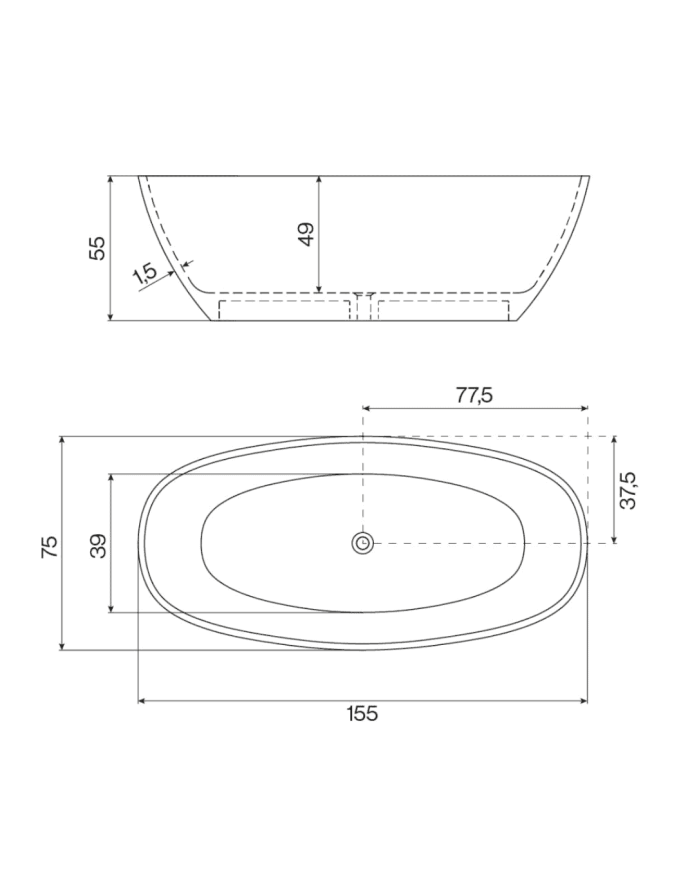 Baignoire solid surface Lux - Cifial