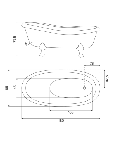 Baignoire Gel Coat Edwardian C - Cifial