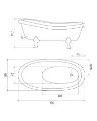 Baignoire Gel Coat Edwardian C - Cifial