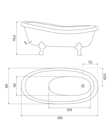 Baignoire Gel Coat Edwardian - Cifial