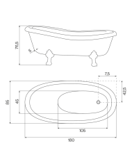 Baignoire Gel Coat Edwardian - Cifial