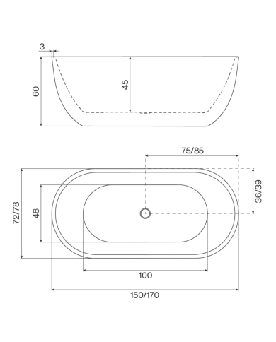 Baignoire Acrilique Drop - Cifial