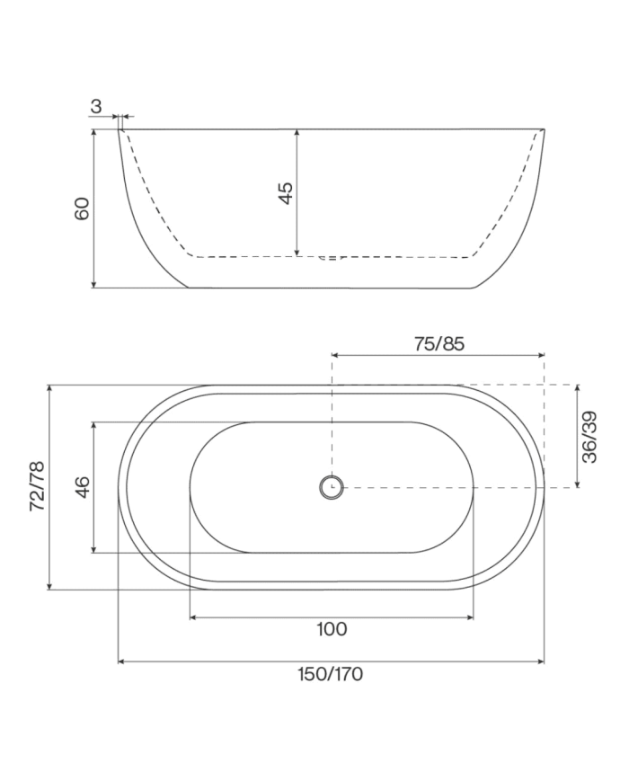 Baignoire Acrilique Drop - Cifial