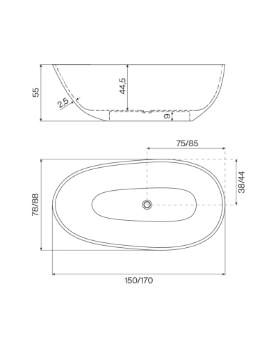 copy of Baignoire solid surface Lux - Cifial