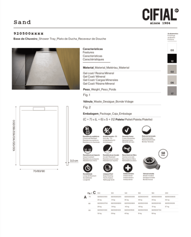 Receveur de douche Sand - Cifial