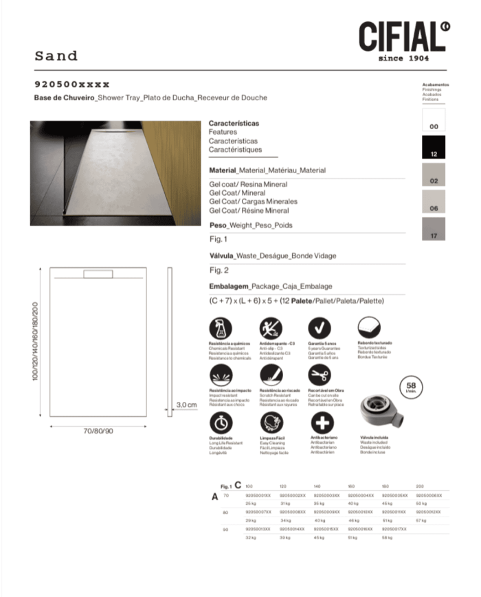Receveur de douche Sand - Cifial
