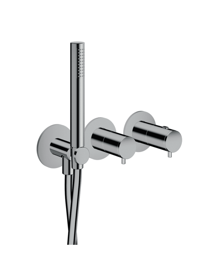 Façade douche thermostatique round 2 sorties - Ondyna