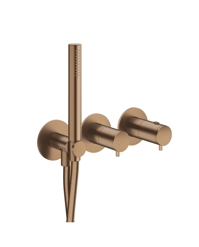 Façade douche thermostatique round 2 sorties - Ondyna