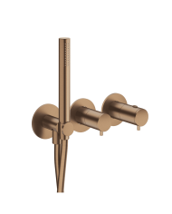 Façade douche thermostatique round 2 sorties - Ondyna