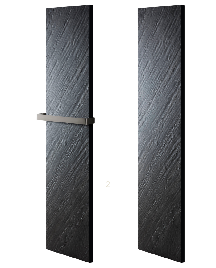 Radiateur mixte Sèche serviette pierre naturelle graphite - Cosy art