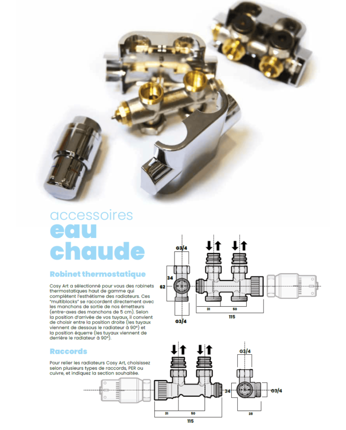 Radiateur eau chaude pierre naturelle cuprus - Cosy art