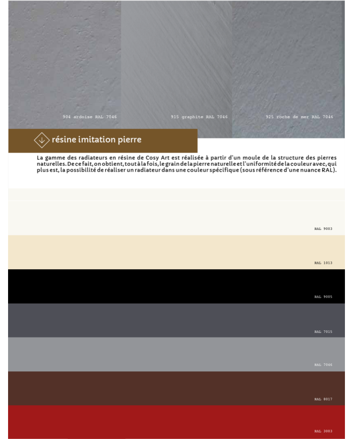 Radiateur eau chaude résine imitation pierre Ardoise - Cosy art